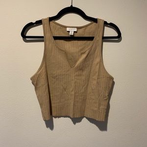 Topshop Ribbed Notch Cropped Tank